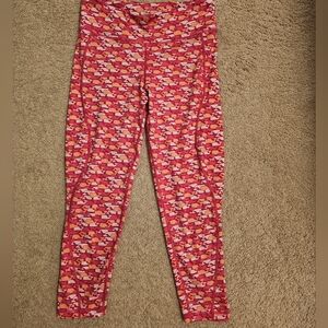 Vineyard Vines Pink Whale Pattern Athleisure Leggings